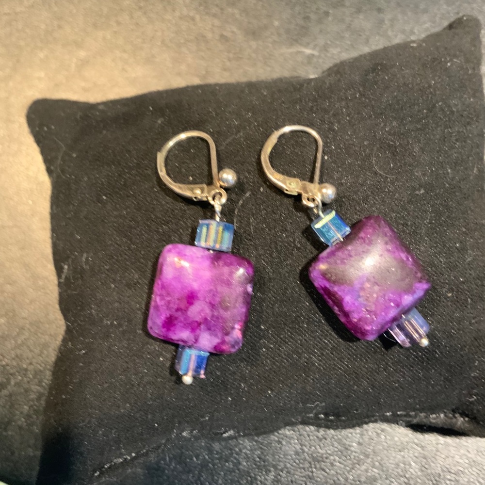 Sugitite semi precious stones with Swarovski cryst